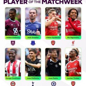 英超官方本轮最佳候选：约克雷斯领衔，格拉利什&amp;amp;恩古莫哈在列